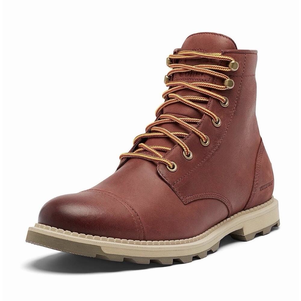 SOREL Madson II Chore Waterproof Leather Lace Up Boots Spice Brown Mens 9